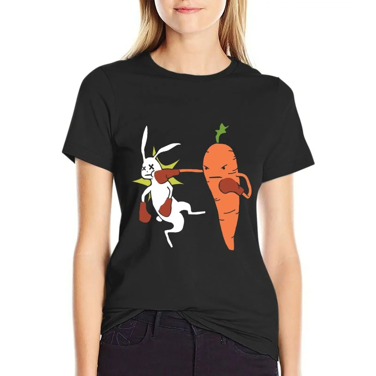 Carrot Knockout T-Shirt vintage clothes female hippie clothes Aesthetic clothing t shirts for Women