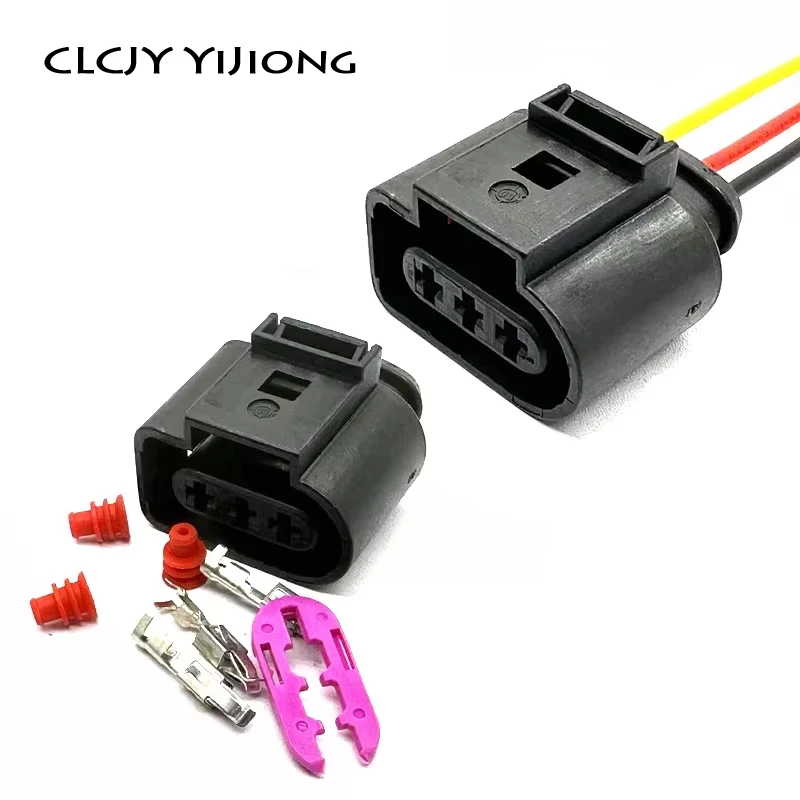 

1 Set 3 Pin 3.5mm Series Automotive Sensor Pigtail Plug 1J0973723 1J0 973 723 Female Case Connectors for Jetta Golf Audi