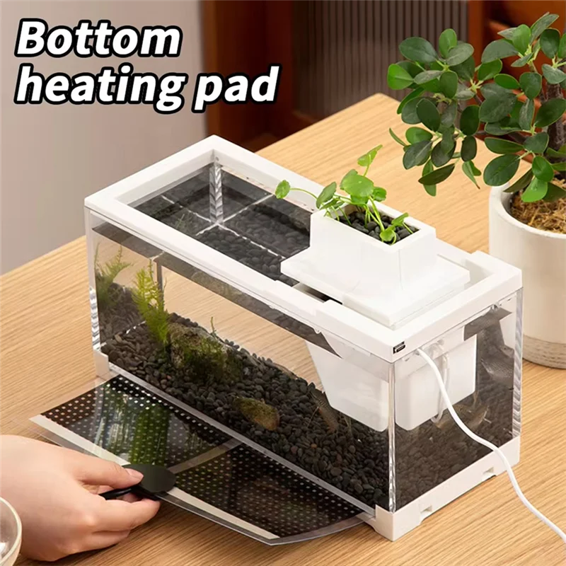

【Must-Haves】Tiny Fish Tank-Betta Aquarium With Inner Light Mini Landscape Desktop Home Ornaments For Small Spaces Decoration