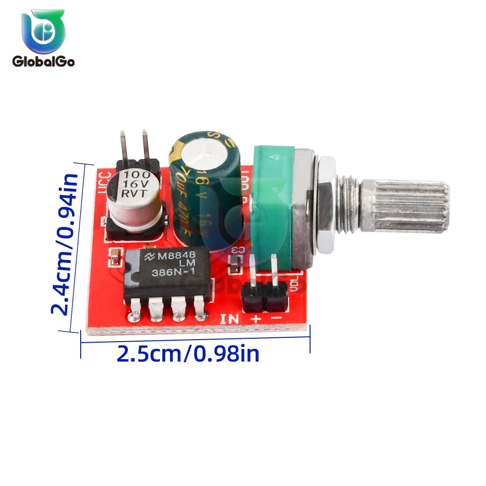 DC4-12V LM386 Electret Microphone Amplifier Board Microphone Pickup Module can Drive Earphones and Small Power Speakers