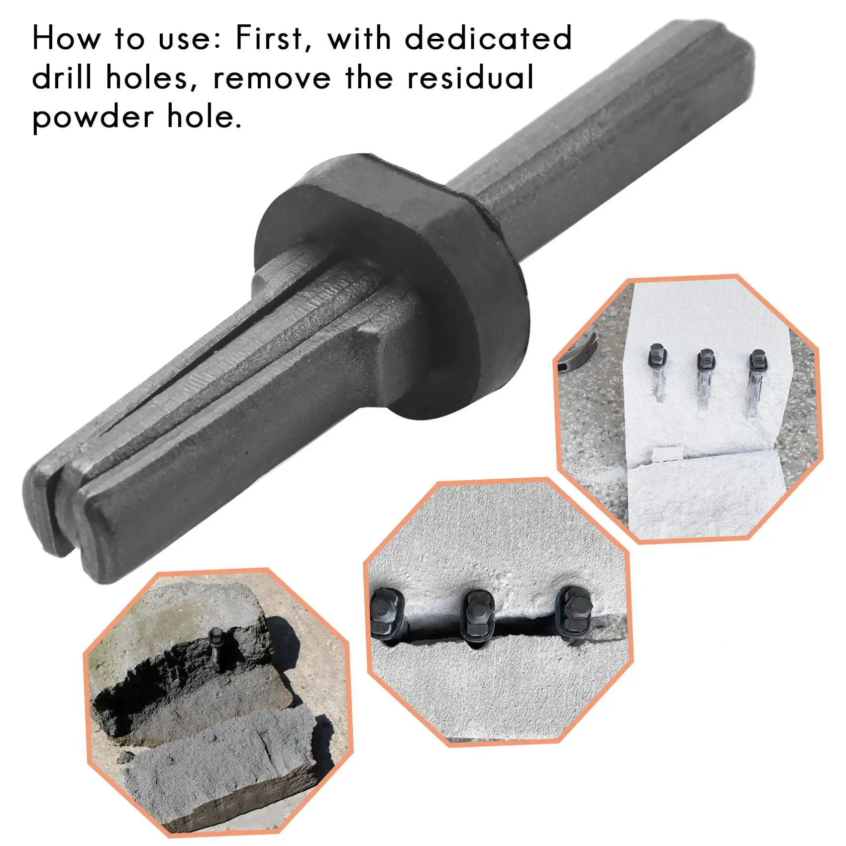 

WHOLESALE LOT 3 Set Stone Splitter 9/16In Metal Plug Wedges And Feathers Shims Concrete Rock Splitters Hand Tool