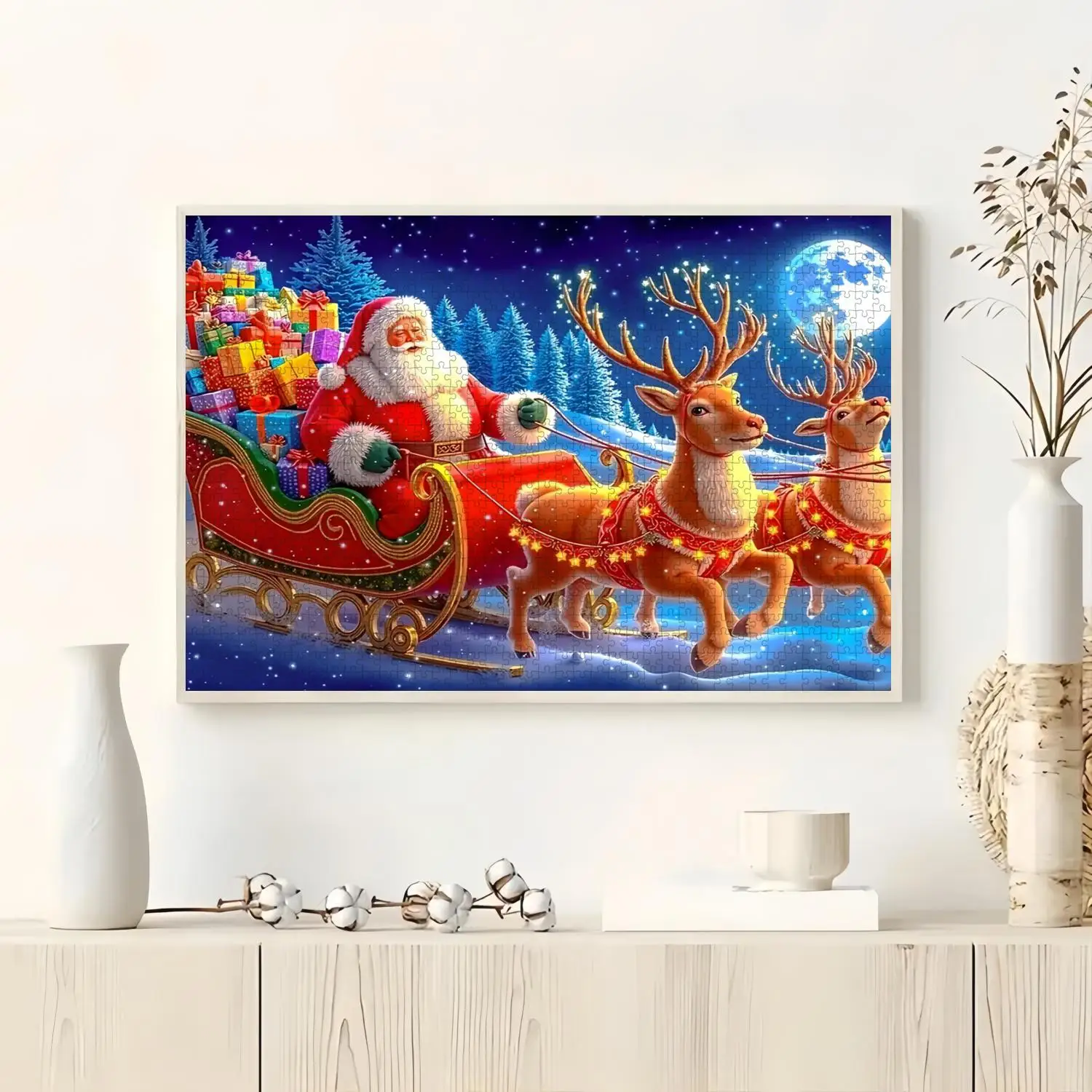 مجموعة مكونة من 1000 قطعة من ألغاز الكبار في الصندوق، تصميم موضوع سانتا كلوز. لغز ورقي عالي الصعوبة - ورق عالي الجودة، فن DIY ديسمبر #3