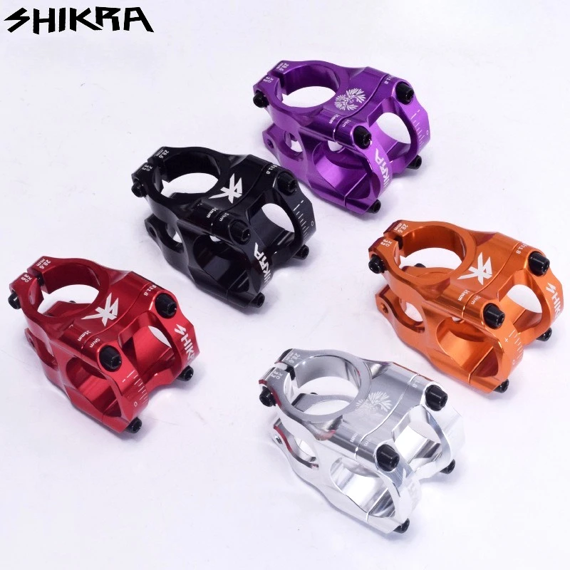 SHIKRA Mountain Bike Stem Bicycle Accessories CNC CNC Aluminum Alloy Lightweight Hollow Short Stem 31.8*35 Downhill Accessories