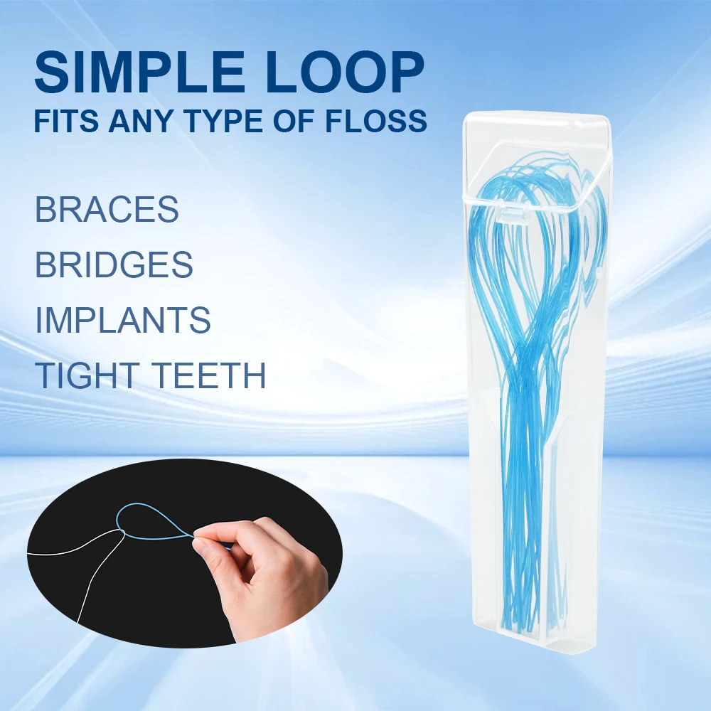 70/105/140pcs Dental Floss Threader For Braces Bridges Implants Crown Dental Traction Line Nylon Loop Threading Teeth Deep Clean