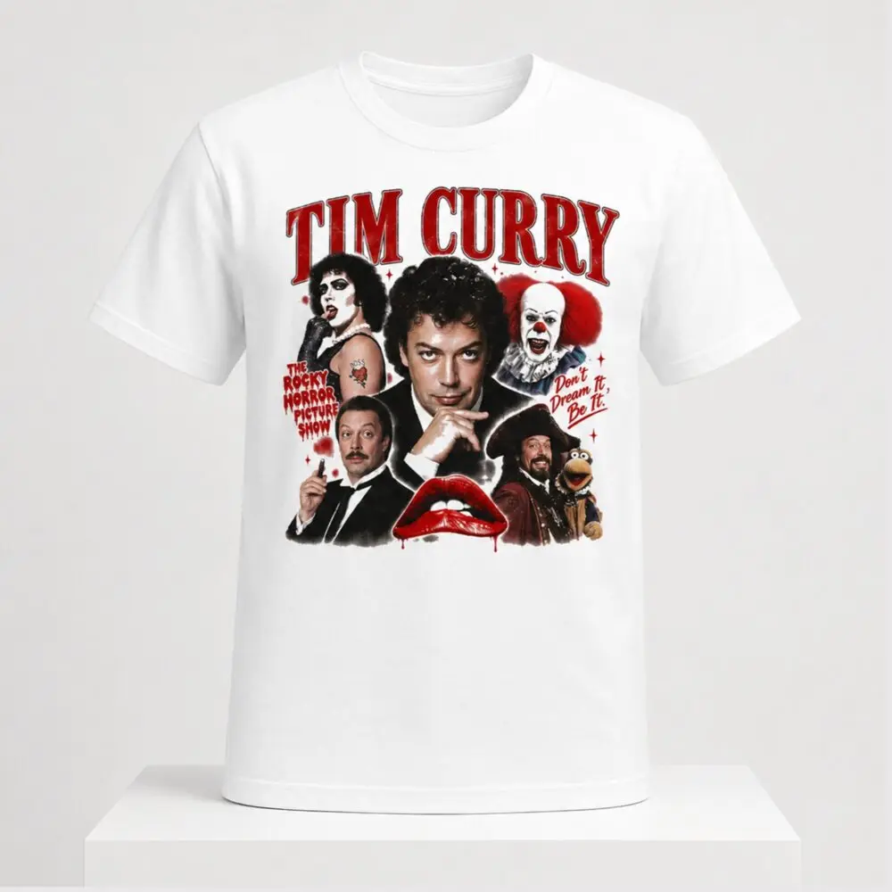 Vintage Rocky Horror Picture Show T‑Shirt Cult Movie Poster Character Lips Graphic Print Unisex Short Sleeve Horror Rock