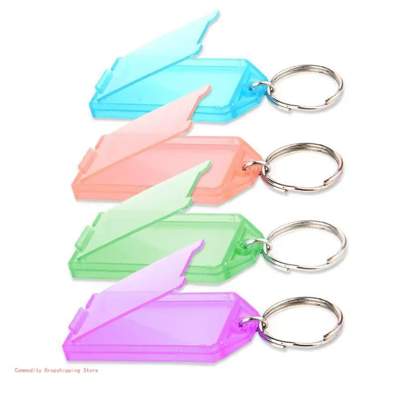 20 Pieces for Creative Plastic for Key Tags Transparent ID Label Window for Key Tags Identifier Assorted Colors Travel L