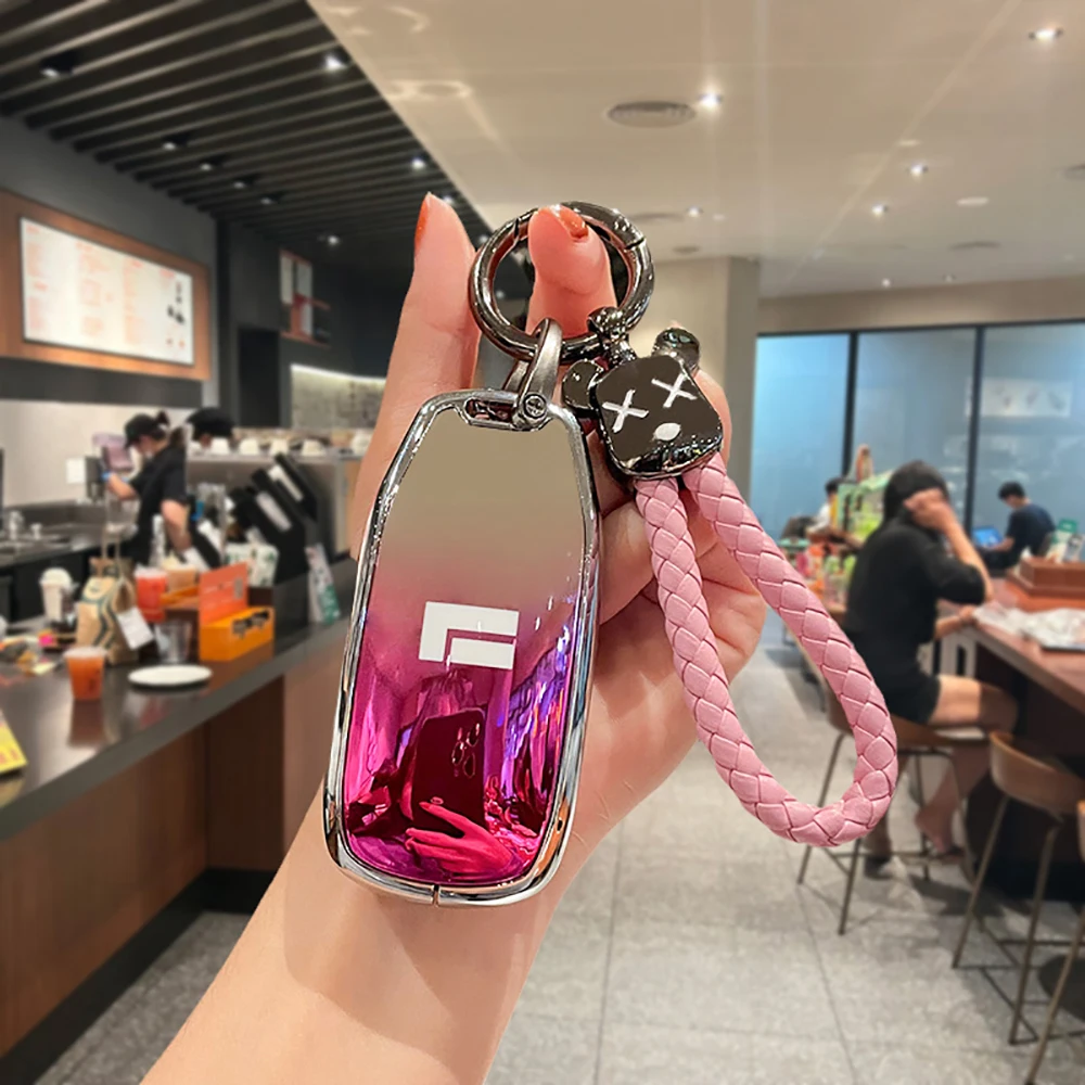 Car Zinc Alloy Car Key Case Cover Holder Key Shell Buckle Fit For BAIC Jishi Polestone 01 Rox 01 2023 2024 2025 Accessories