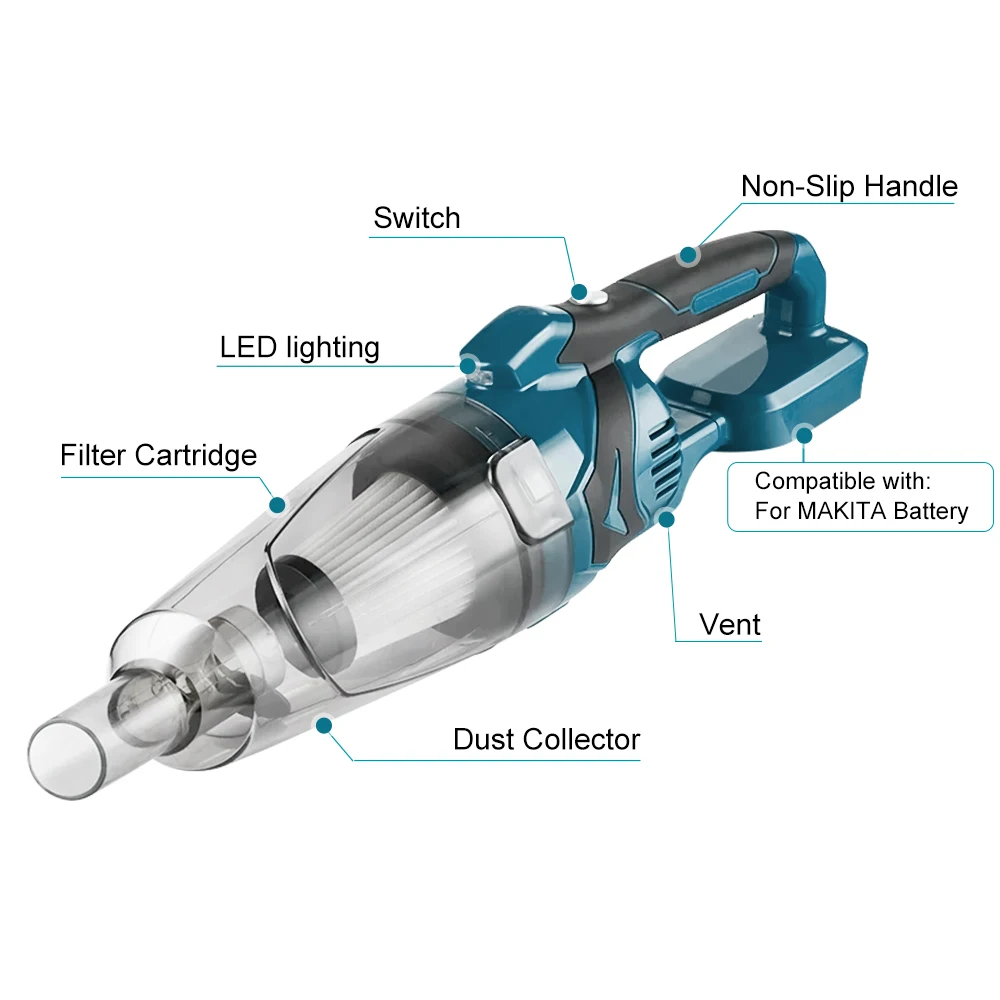 

Electric Vacuum Cleaner Powerful Cordless Handheld Rechargeable Household Indoor Cleaning Tools For Makita Battery