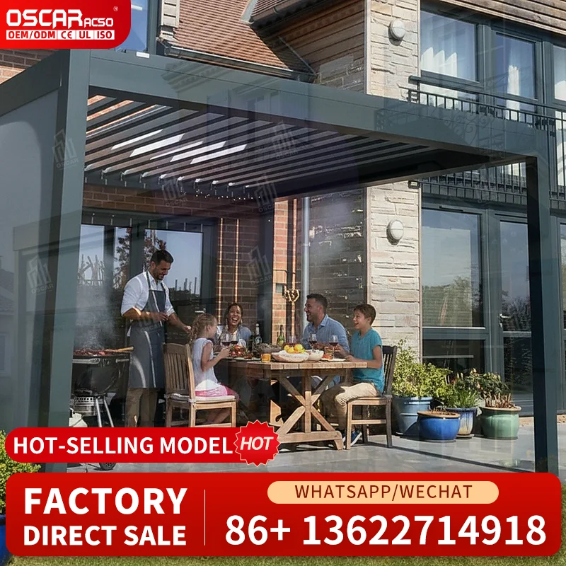 3x3 3x4 4x3 4x4 4x5 4x6 6x3 6x4 6x5 6x6m Modern Outdoor Aluminum Louvered Structure for Garden Patio Backyard pergola