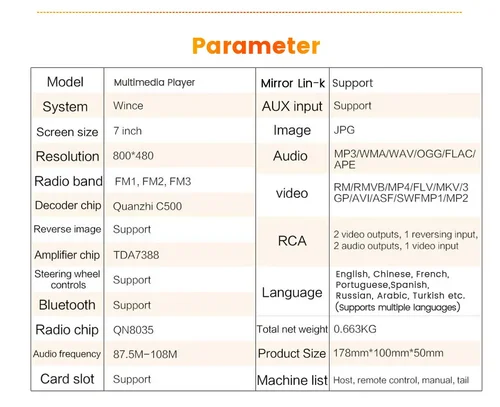 Imagen 2 del producto Navifly-sistema inteligente con pantalla táctil de 7 "", reproductor Multimedia de Radio para coche, cámara Universal MP5, tarjeta TF, enlace de espejo