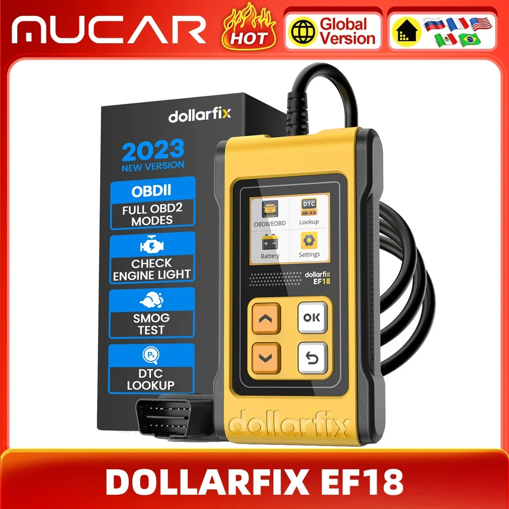 Dollarfix EF18 OBD2 Scanner Check Engine Light Car Code Reader DTC Look Up Car Diagnostic Tools for OBDII Vehicles After 1996