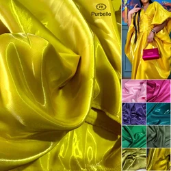 Luxury Glossy Metallic Liquid Satin Fabric Galaxy Water Gloss Satin Fabric for Dress Suit Barbie Dress Clothing Designer Materia