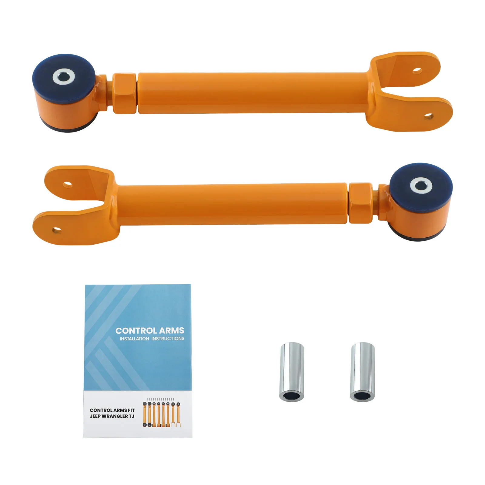 MaXpeedingrods Pair 2 Front/Rear Adjustable High Tensile Strength Carbon Steel Control Arms Kit Premium Polyurethane Bushings