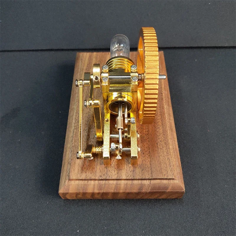 Modelo de motor agitador, braço oscilante coaxial, modelo de motor a vapor, auxiliares de ensino, ornamentos de presente, brinquedos de física, base de madeira