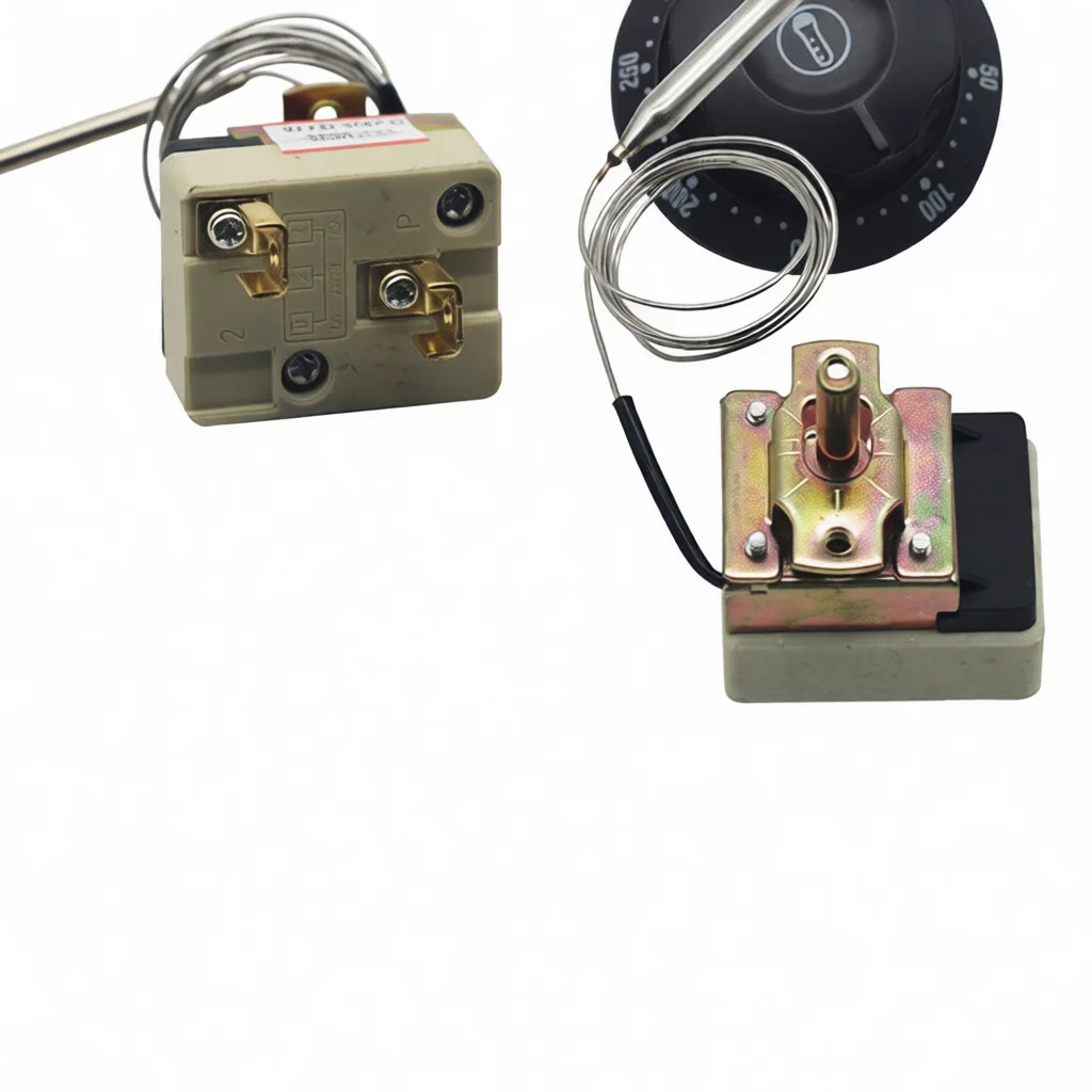 Universal Thermostat Knob Switch 220V 32A High Power Heat Regulator For Electric Deep Fryer Oven Cooking Appliance Parts