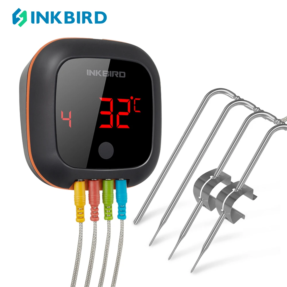 

INKBIRD 50%Off IBT-4XS Wireless Kitchen Digital Cooking Thermometer Meat Food Temperature For Oven BBQ Steak Grill With 4 Probes