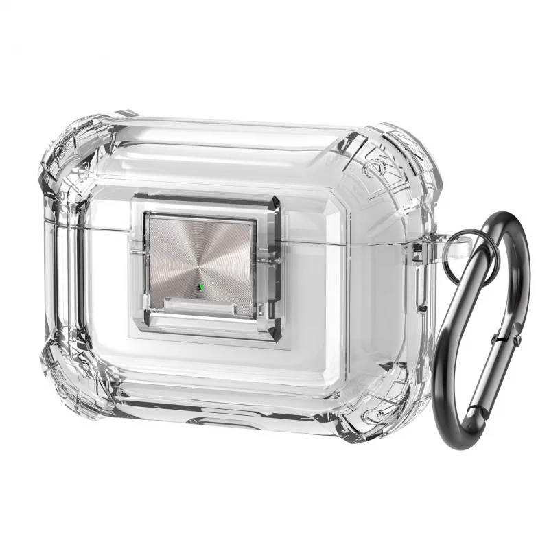 for Airpods Pro 2 Case With lock buckle Protective Cover Shockproof Rugged Air pod 1 3 4 2nd Generation Max With Carabiner Case