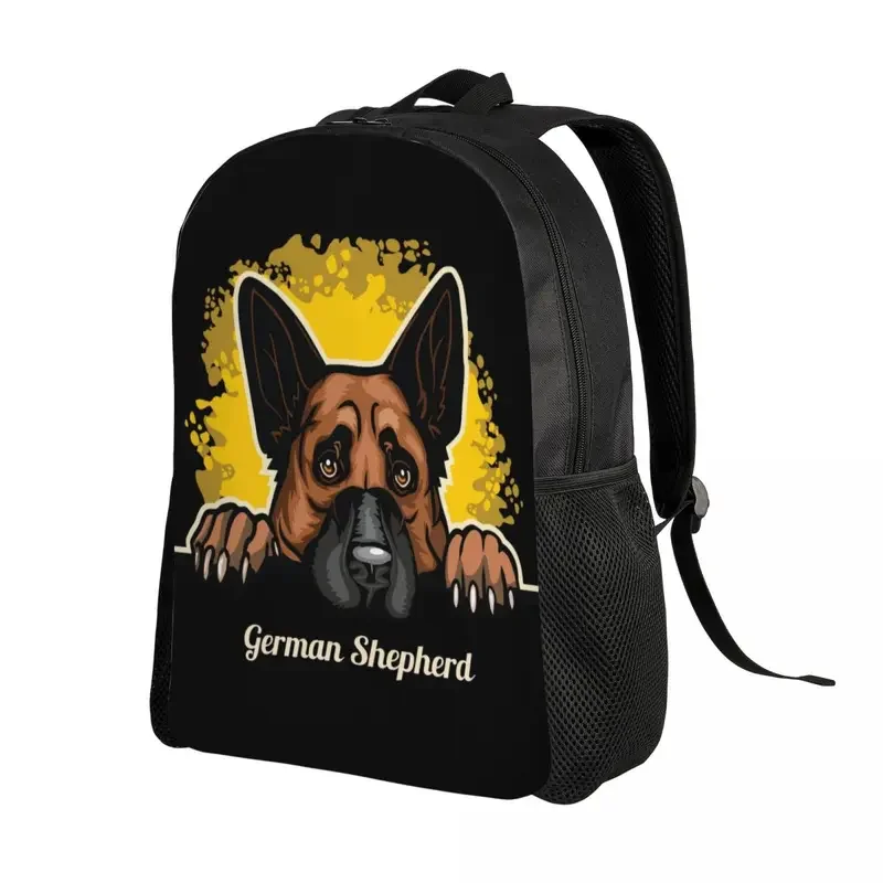 German Shepherd Dog Laptop Backpack Women Men Casual Bookbag for School College Students Funny Pet Bags