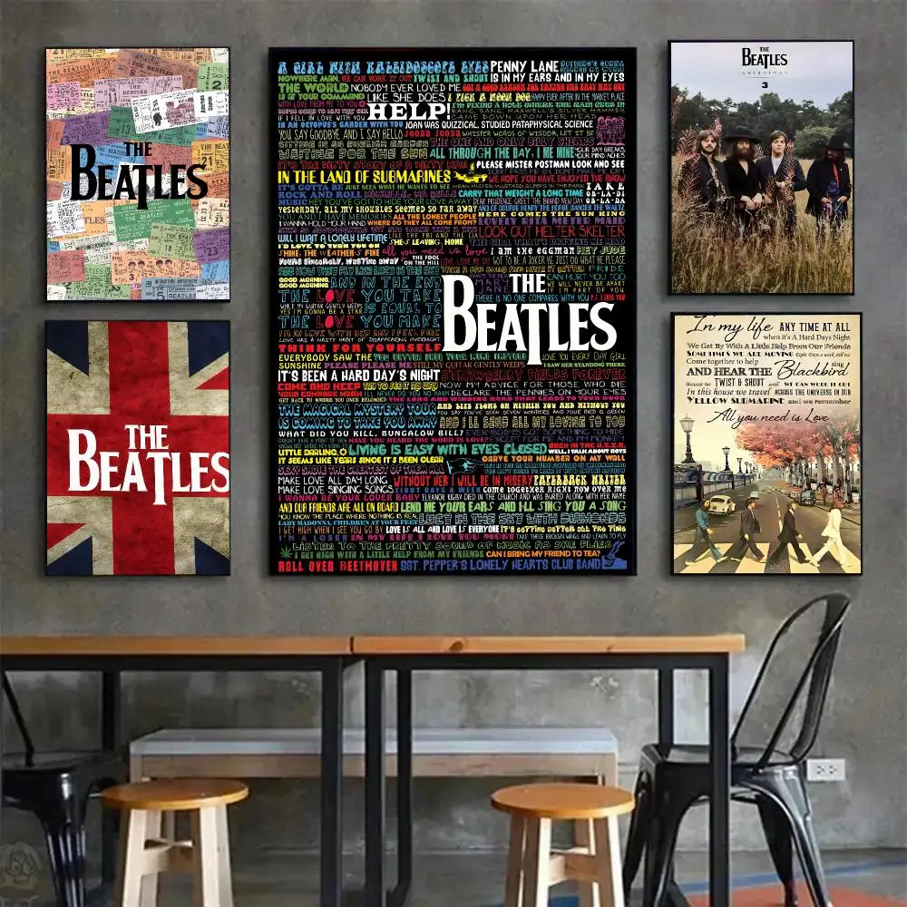 Band Rock The Beatles Poster Painting Wall Art Mural for Living Room Home Decor and Gifts