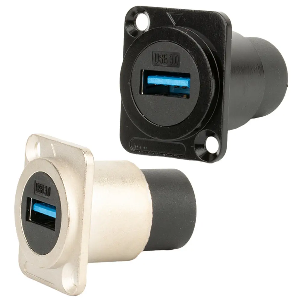 2Pcs USB Bulkhead Connector USB 3.0 Panel Mount Pass Through Female to Female Extension Adapter High Speed Data Transmission