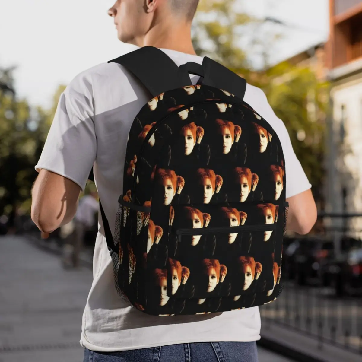 Mylene Farmer Desenchantee Rucksack, Tagesrucksack, große Kapazität, Kinder-Büchertasche, Schultasche, Umhängetaschen für Männer und Frauen