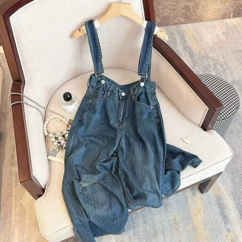 

Rompers Woman Playsuits Breasted Half Breathable Large Cool Shirring Eyelet Wrapped Skew Fulllength Washed Junior Anklelength