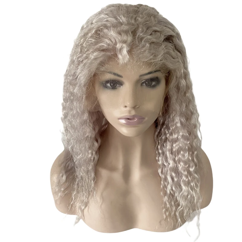 Swiss Hd Lace Frontal Wig Silver Grey 150% Density Double Drawn Indian Virgin Human Hair Wig 13x5 Lace Front Wigs for Women