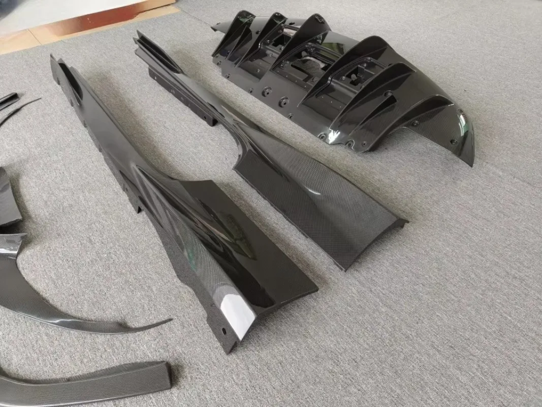 For the  F8 Upgrade Modified OEM-dry Carbon Fiber Front Bumper Lower Lip Side Skirt Rear Diffuser Rear Spoiler Body Kit