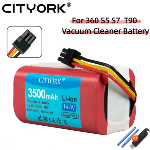 Qihoo 360 S5 S7 S7Pro T90 X9 로봇 식 진공 청소기 교체 배터리 용 14.8V 3500mAh 진공 배터리