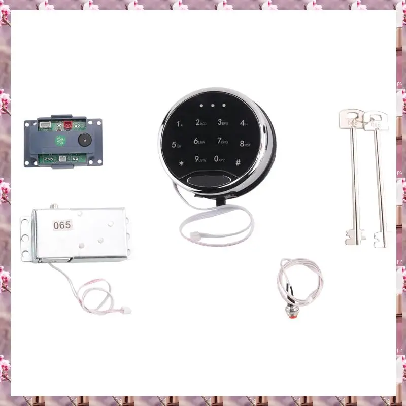 2025 Safe Lock Replacement Electronic Safe Lock Kit Set Touch Pad/Keypad With Solenoid Lock 2 Override Keys,Safe Lock Replacemen