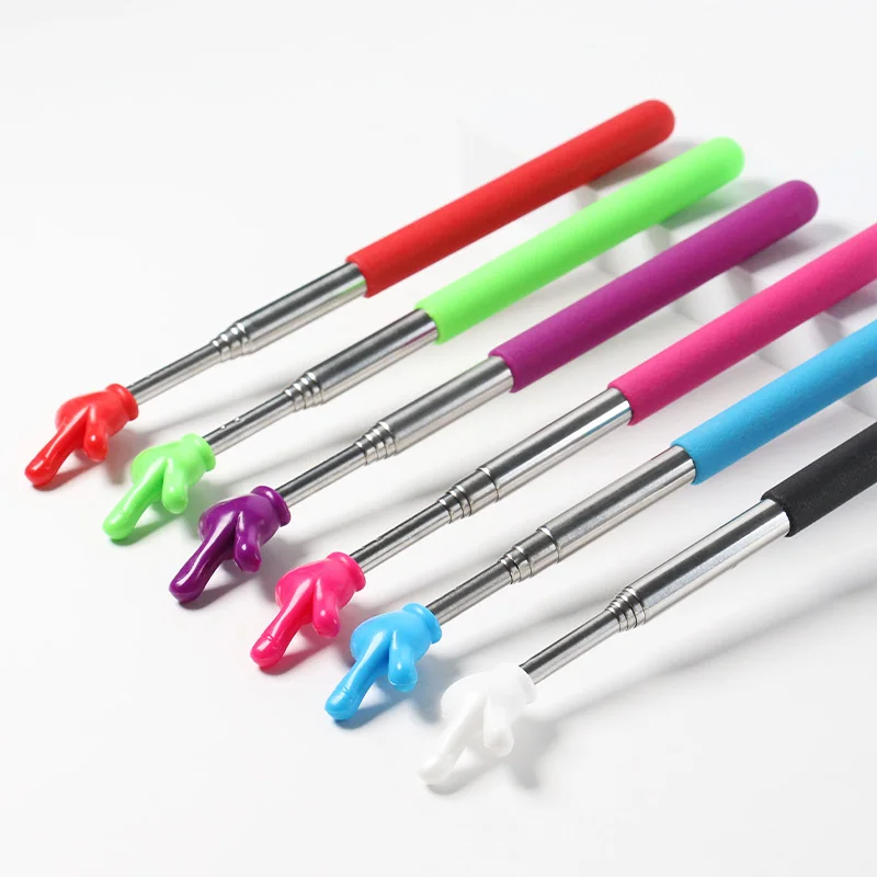 1 قطعة مؤشر المعلم قابل للسحب تصميم الاصبع الفولاذ المقاوم للصدأ تلسكوبي مدرسة التدريس مؤشر عصا لوازم المعلم فئة