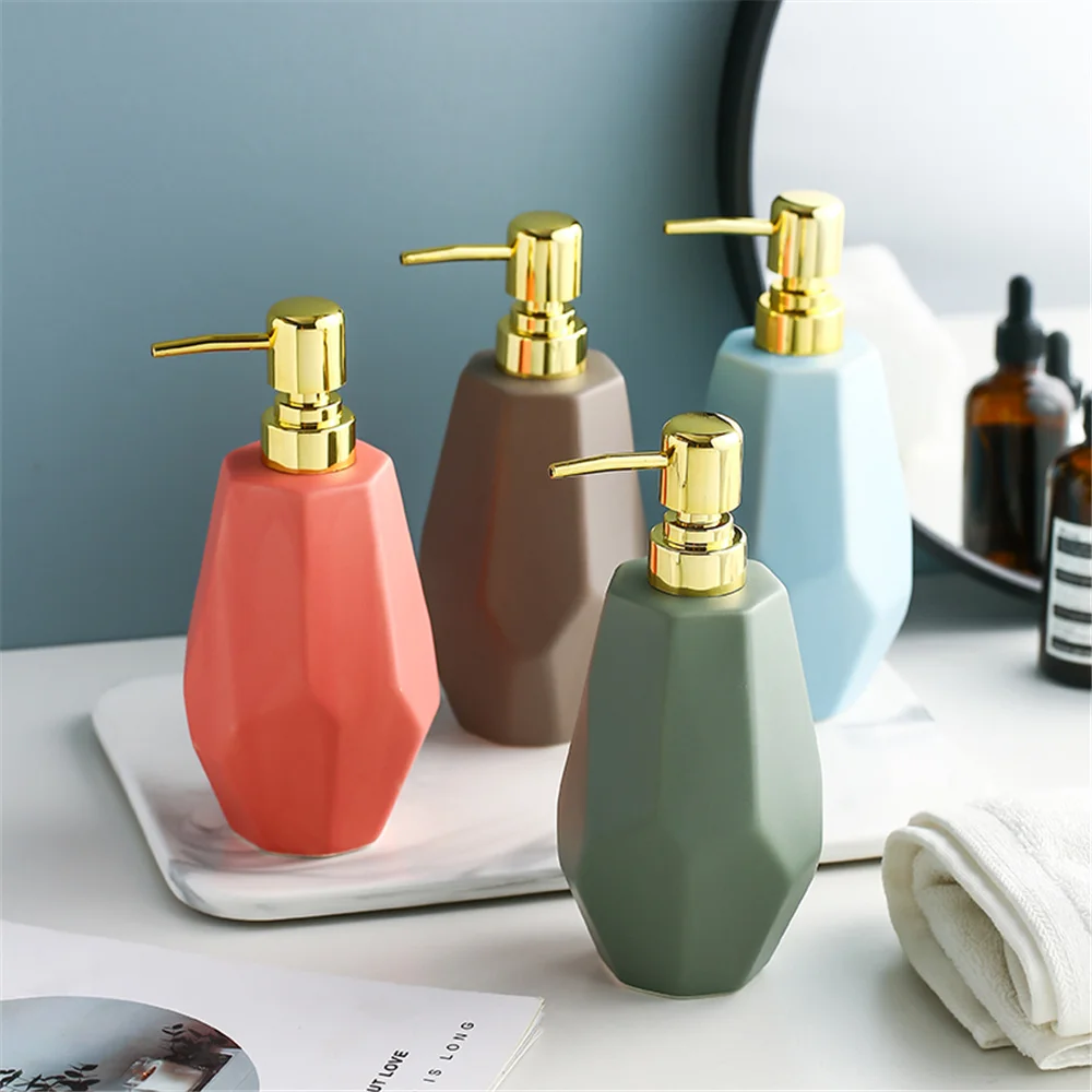 

500ml Liquid Soap Dispenser Bathroom Hair Conditioner Shampoo Shower Gel Press Bottle Nordic Ceramic Hand Sanitizer Bottle