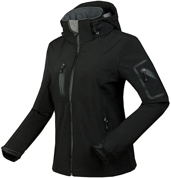 

Women's Softshell Jacket Hiking Running Camping Windproof Thermal Fleece With Hood Travel Outdoor Sports Trekking Coat
