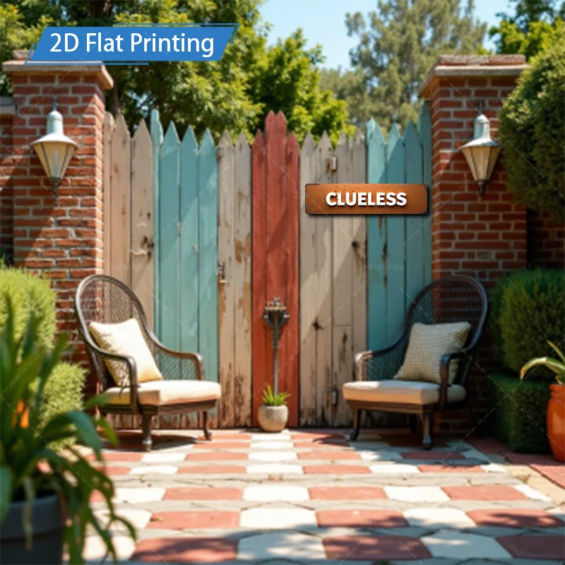 [2D FLAT] قطعة واحدة من اللافتة المعدنية، لافتة معدنية ريفية مقاس 4 × 16 بوصة "بدون إغلاق" لديكور باب الحديقة