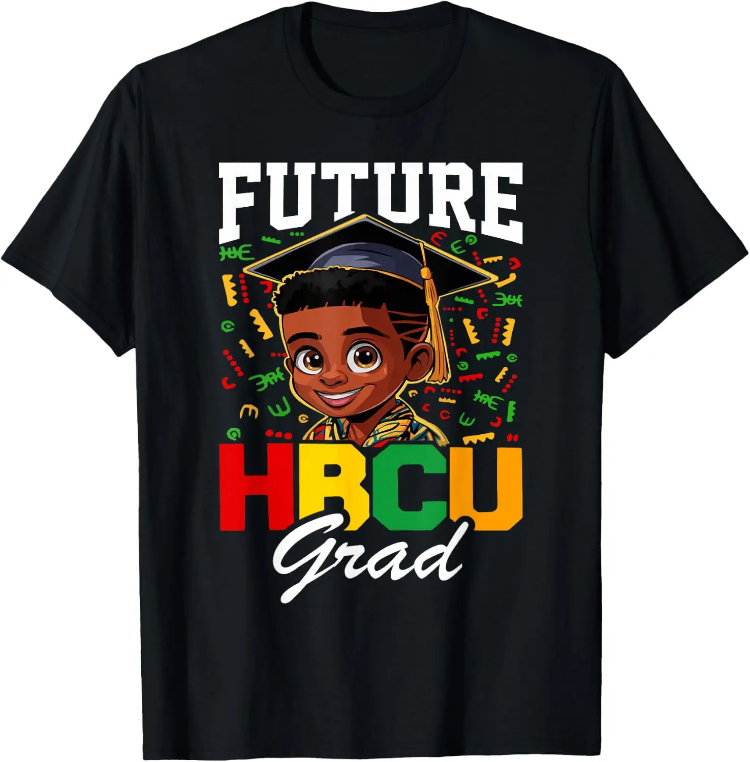 Future Grad Black Boy HBCU Toddler Kids Graduation T-Shirt Versatile, heavyweight pure cotton short-sleeve tee—trendy, thick fabric; a great gift for Christmas or Halloween.
