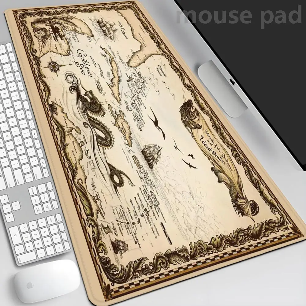 

Retro navigation Map Art HD Mouse Pad Gamer Mousepad Large Mouse Mat Natural Rubber Desk Rug PC Desk Mats Design Mousepads