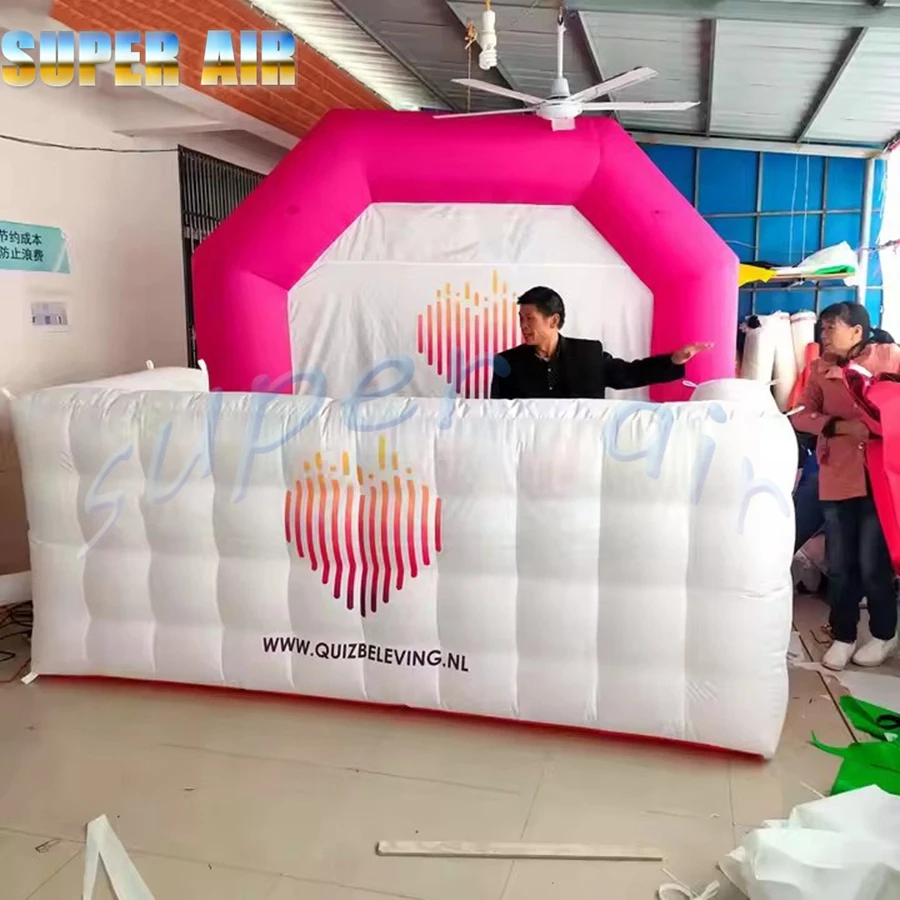 Maravilhoso quiosque inflável personalizado, bela barraca de bar inflável com iluminação led colorida para aluguel