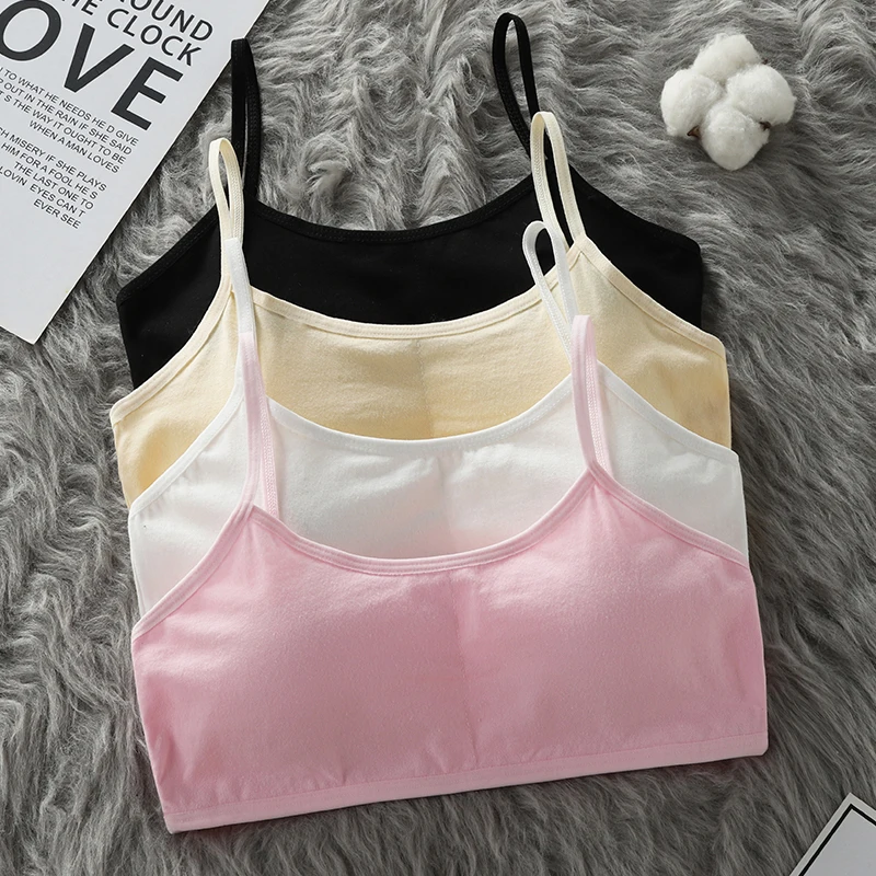 Girls' camisole, small vest, cotton girls' underwear, 12 children's development period, thin girls' bra, primary school anti bul
