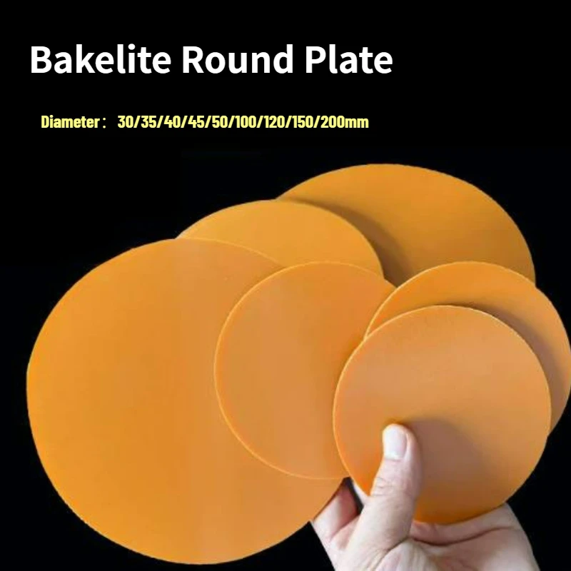 1/2/4pcs Dia 30mm~200mm Round Bakelite Plate Sheets Insulation Phenolic Resin Board Antistatic and High Temperature Resistance