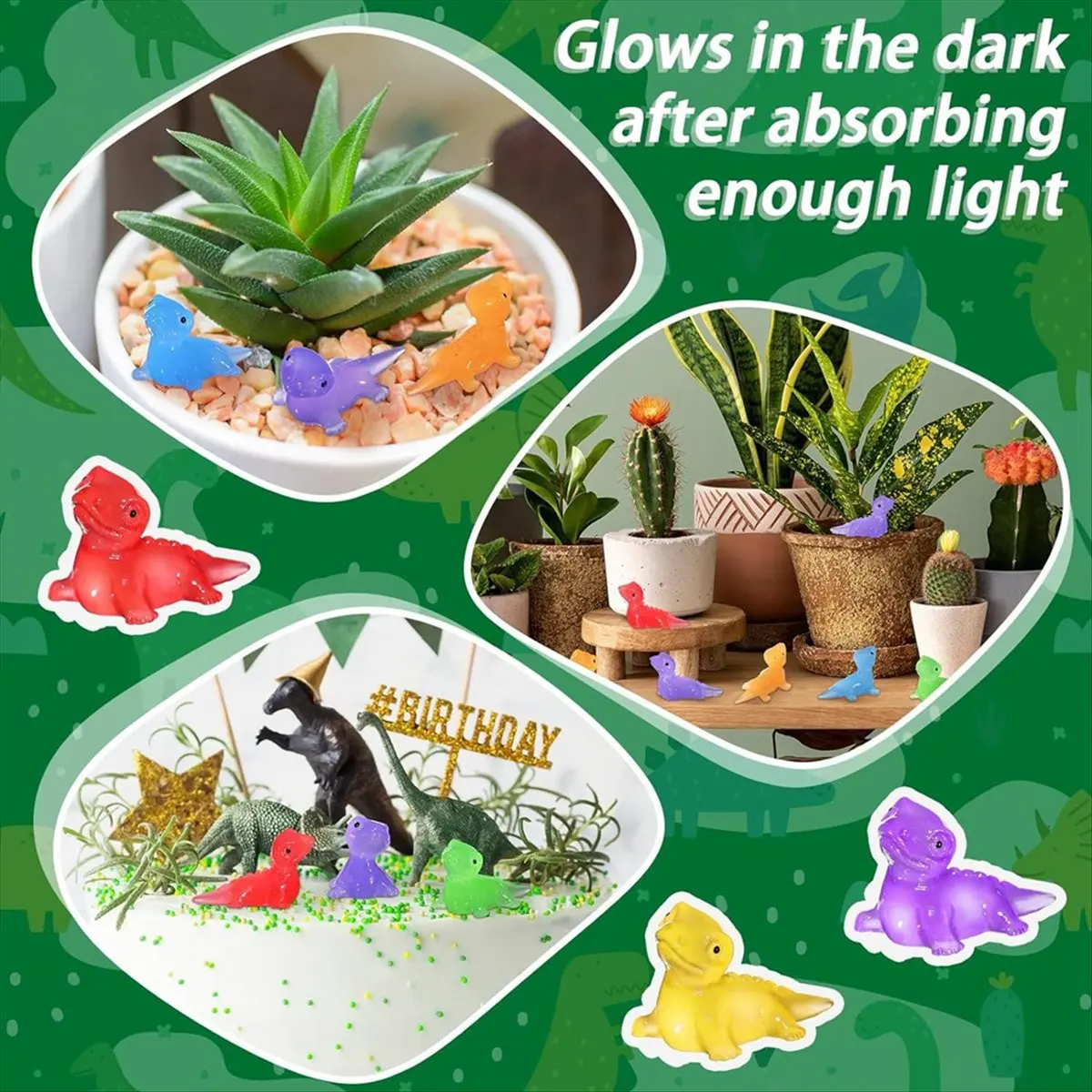 A20I 120Pcs Mini Glow Lizard Miniature Statue Cute Resin Lizard Figure Mini Resin Animals for Miniature Landscape Flower Pots