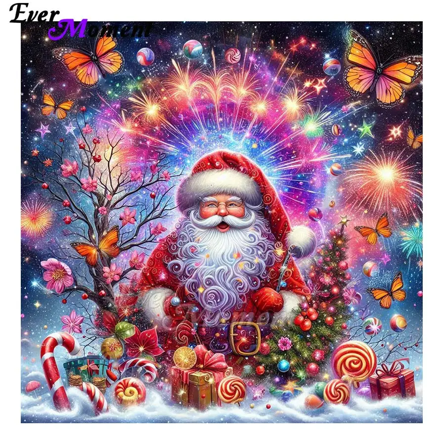 

Ever Moment Christmas Diamond Painting Full Resin Drill Short Lint Santa Claus Canvas Art Kit Mosaic Set ASF3079