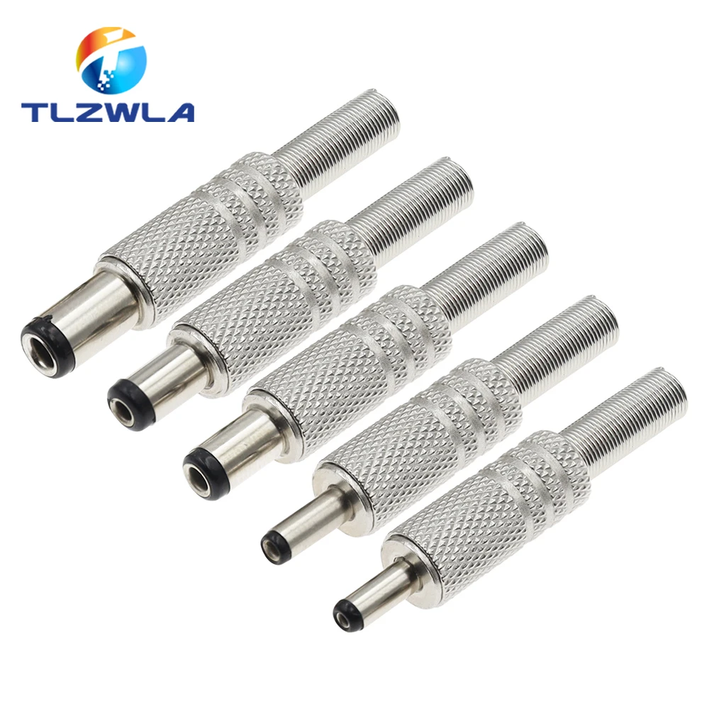 5 sztuk 5.5X2.5MM 5.5X2.1mm 4.8X1.7mm gniazdo zasilania prądem stałym wtyk męski metalowe złącze Adapter z czarną główką 4.0*1.7mm 2.5*0.7mm