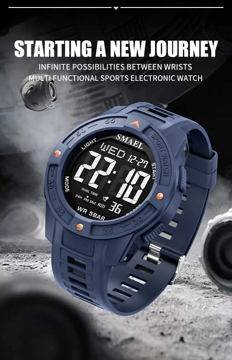 SMAEL Brand 8126 Waterproof Dropshipping Watch Alarm Clock Night Light Young Fashion Business Quartz Sport Wristwatches