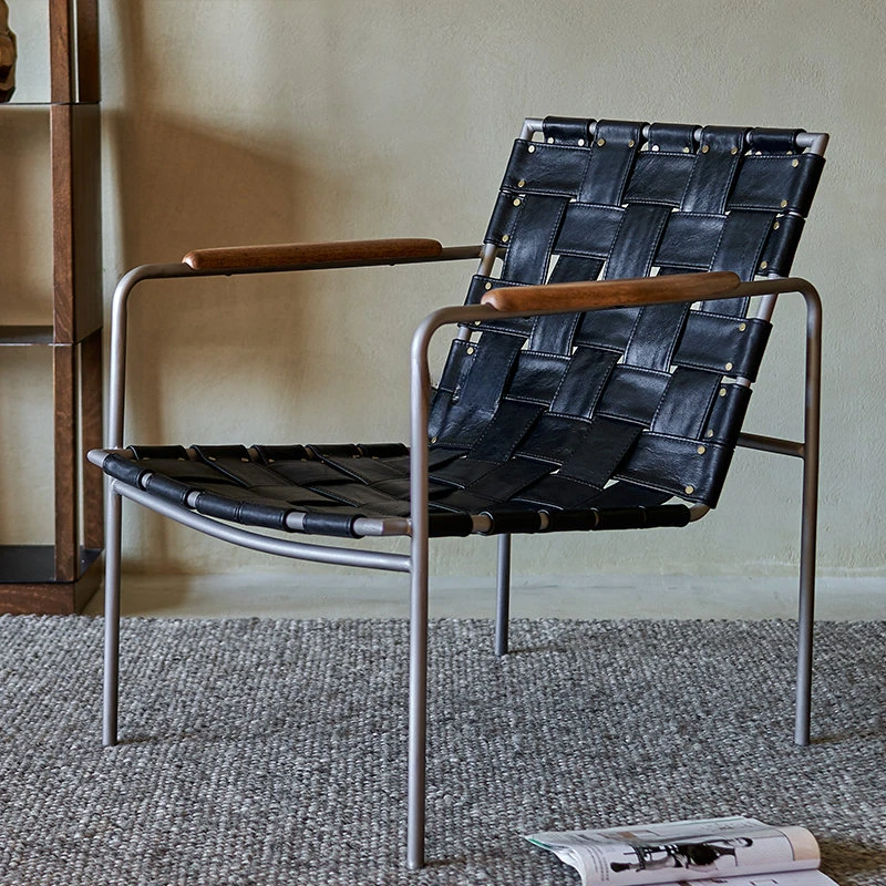 

Leisure Chair Leather Woven Canvas Retro Affordable Luxury Natural Leisure Chair accent chairs for living room
