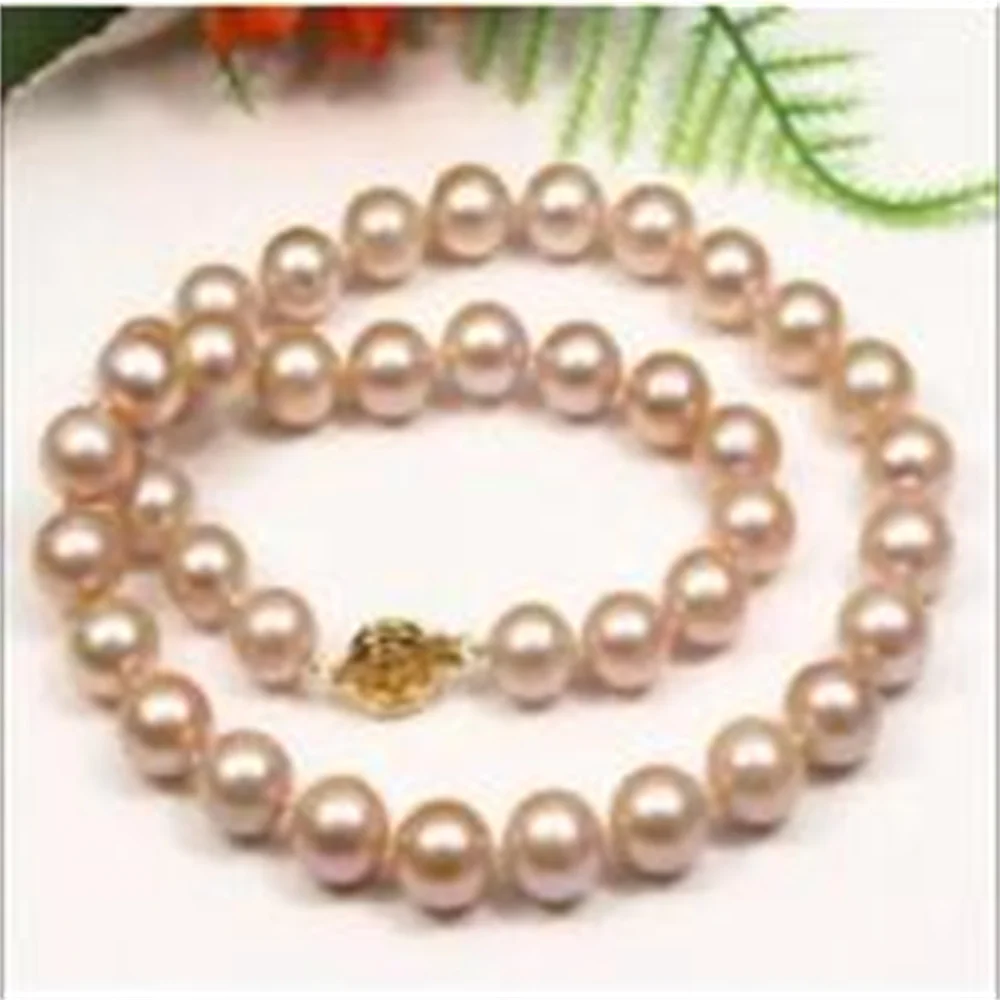 ashion 10-11MM natural Pink south sea pearl necklace 18