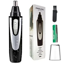 Professional Waterproof Painless Battery Dual Edge Blade Men Women Eyebrow Facial Electric Nose Ear Hair Trimmer Remover Clipper