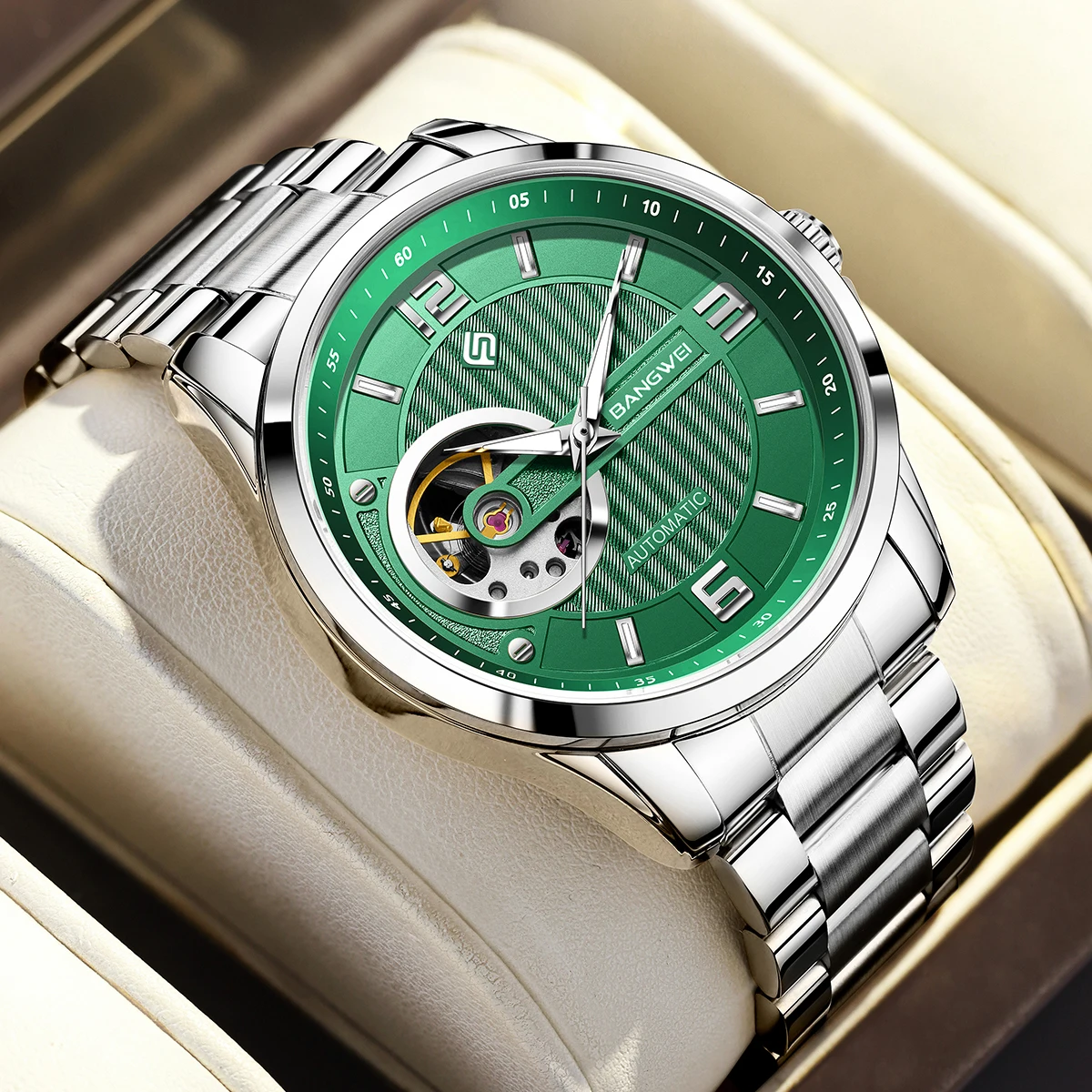 

LIGE лучший бренд класса люкс механические часы для мужчин модные классические ремешки из нержавеющей стали водонепроницаемые светящиеся автоматические мужские часы