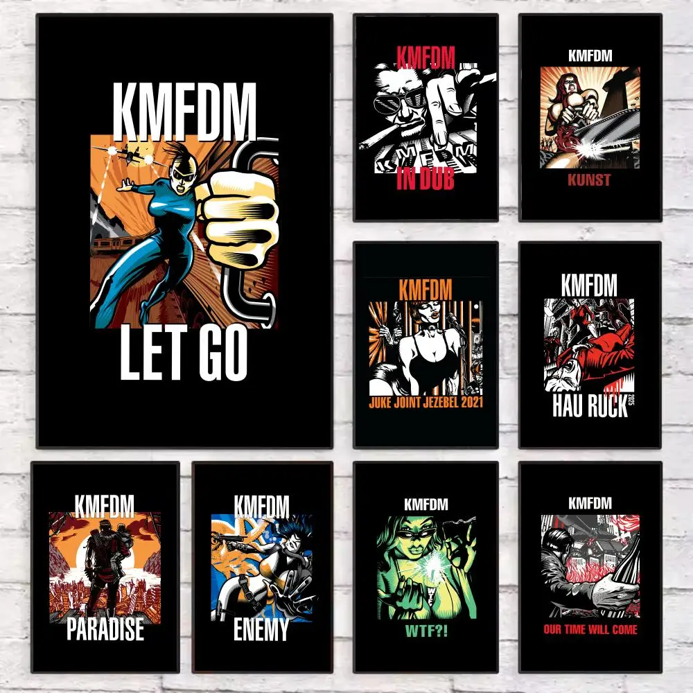 

Funny Hot K-Kmfdm Band Poster Wall Art Sticky for Living Room Bedroom Office Hallway Bar Home Decor Gift Idea