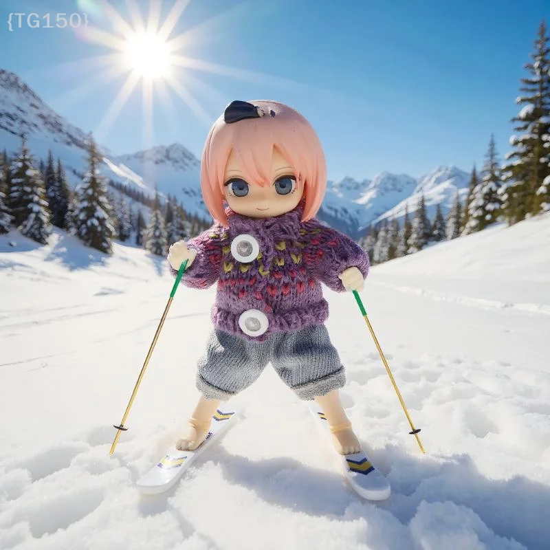 1 Juego de casa de muñecas en miniatura, tabla de esquí de madera, decoración de escena navideña, casa de muñecas, accesorios de Navidad, juguetes para niños, regalo