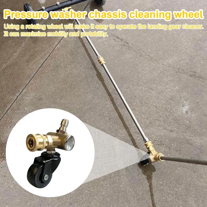 

Pressure Washer Pivoting Coupler Chassis Washer Swivel Wheel Car Cleaning Tool Connector For Cleaning Road Grime Under Cars